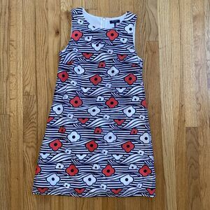 Kaari Blue Women's 4 Red White Blue Lace Floral Above Knee Dress